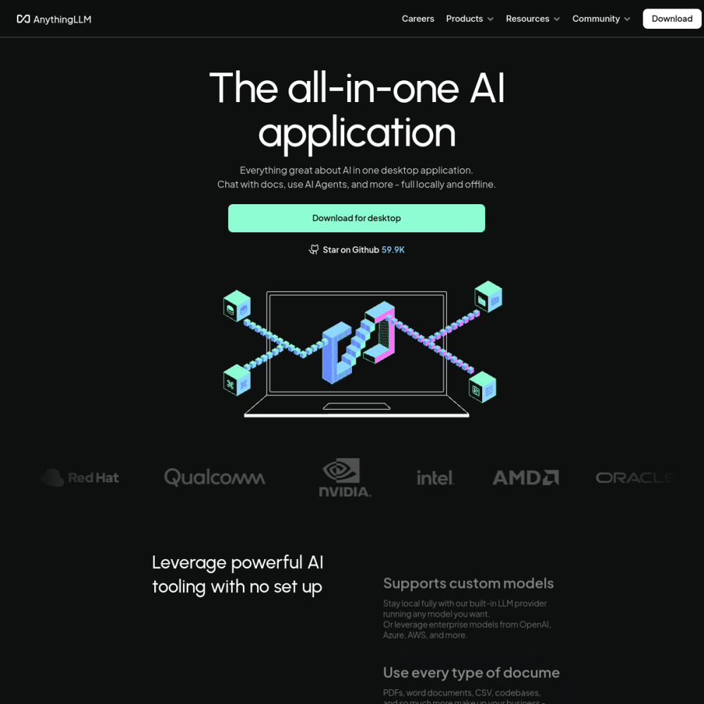 Screenshot of AnythingLLM website