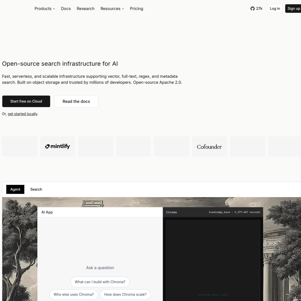Screenshot of Chroma website