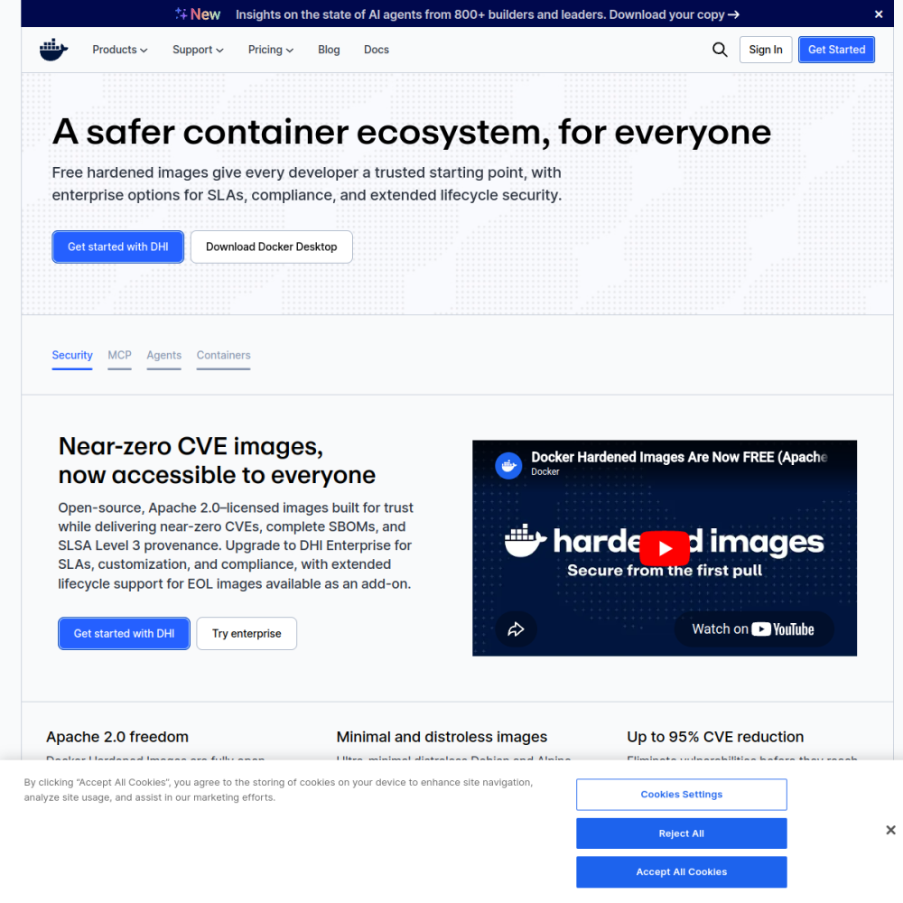 Screenshot of Docker Engine website