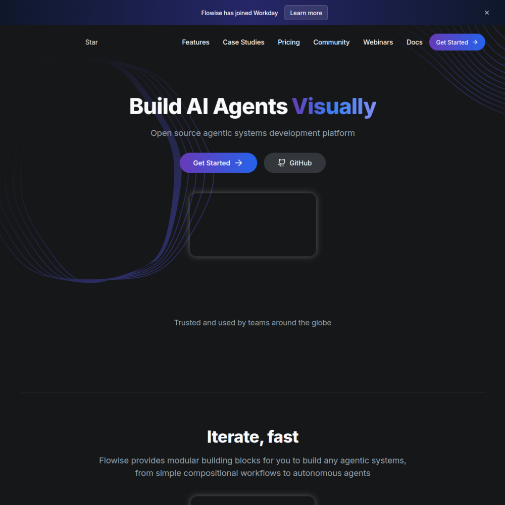 Screenshot of Flowise website