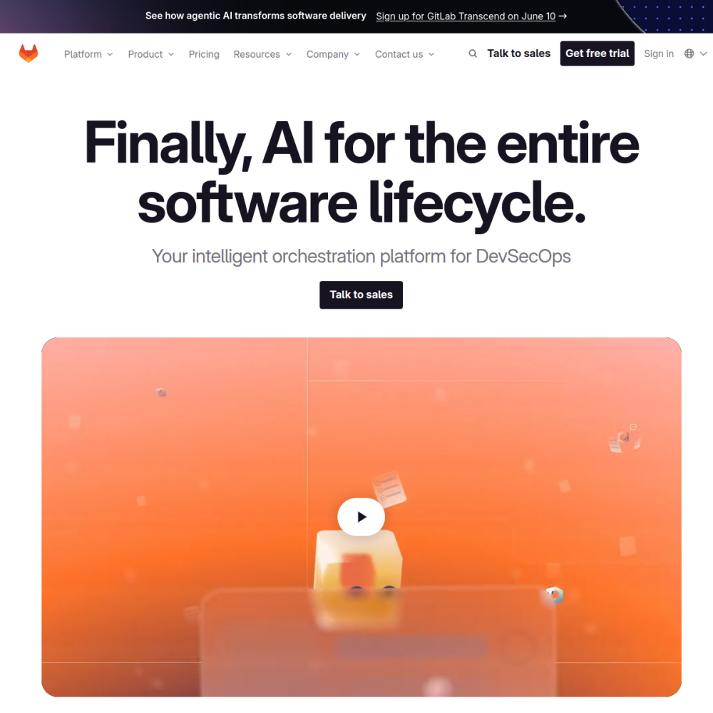 Screenshot of GitLab CE website