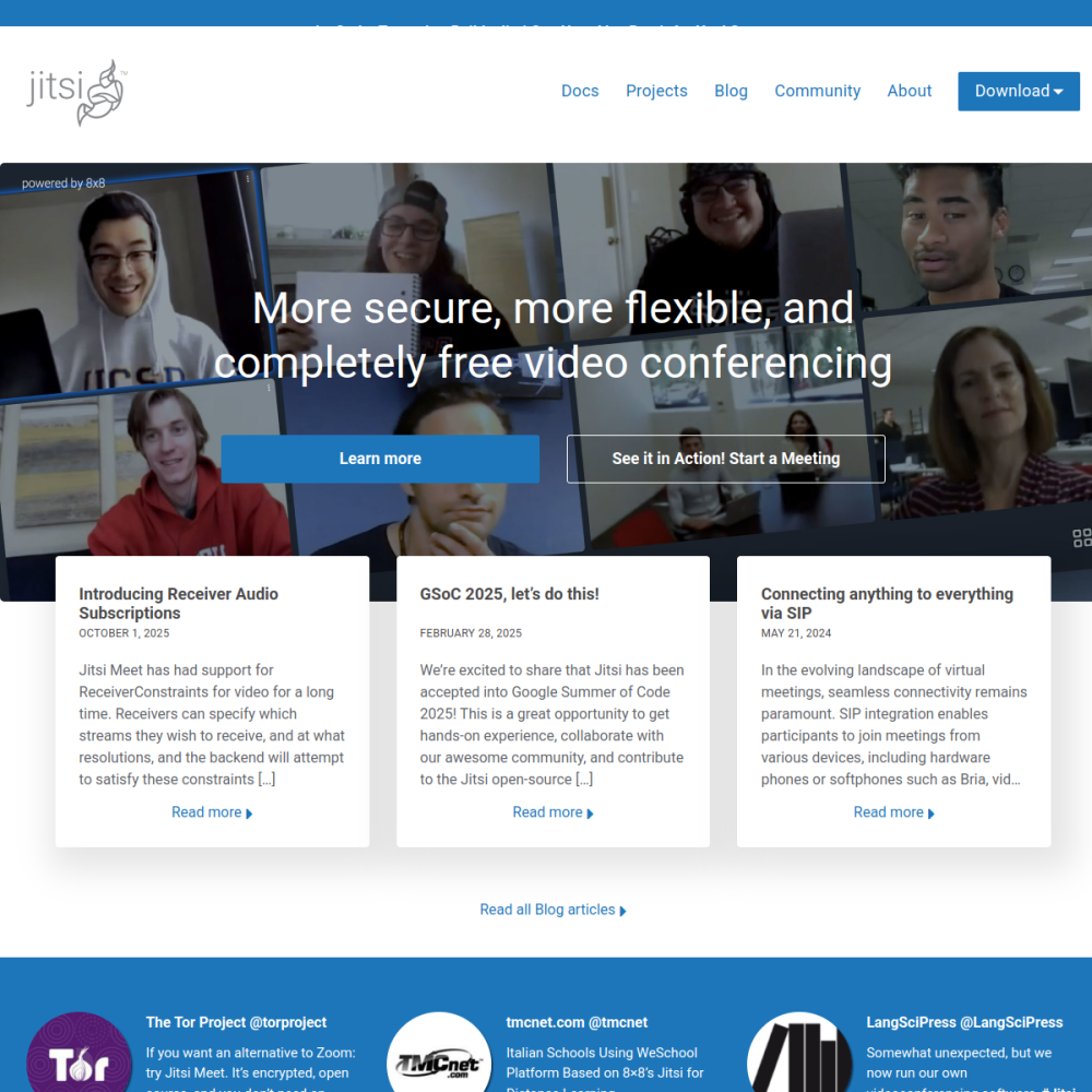 Screenshot of Jitsi Meet website