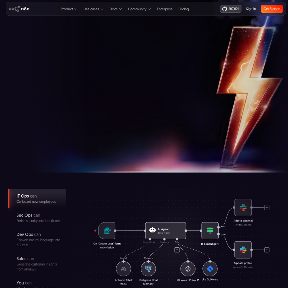 Screenshot of n8n website