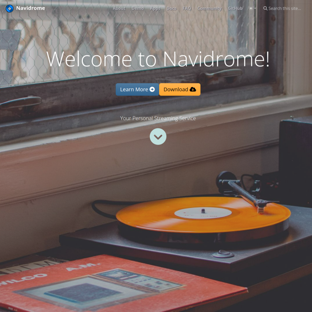Screenshot of Navidrome website
