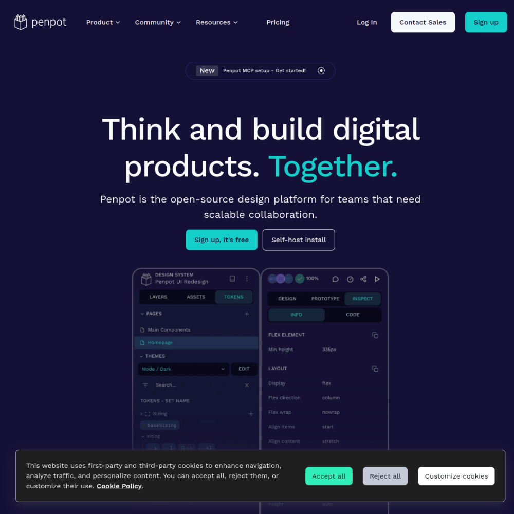 Screenshot of Penpot website