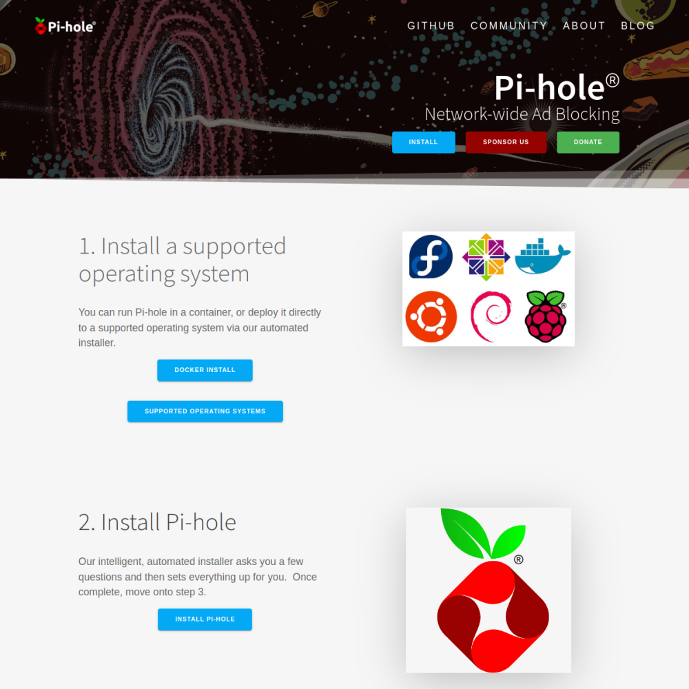 Screenshot of Pi-hole website