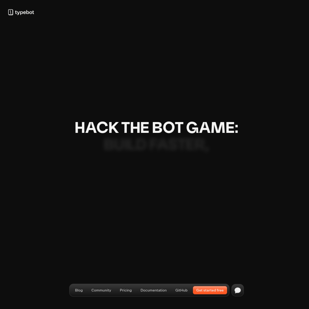 Screenshot of Typebot website